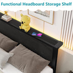 Bed Frame with Storage Headboard