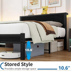 Bed Frame with Storage Headboard