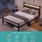 Bed Frame with Storage Headboard