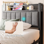 Bed Frame with Storage Headboard