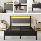 Bed Frame with Storage Headboard