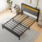 Bed Frame with Storage Headboard