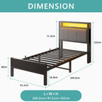 Bed Frame with Storage Headboard
