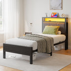 Bed Frame with Storage Headboard