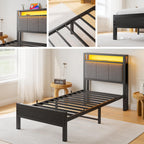 Bed Frame with Storage Headboard