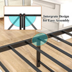 Bed Frame with Storage Headboard Rustic