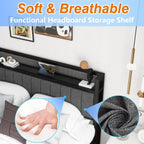 Bed Frame with Storage Headboard Upholstered Platform Mattress