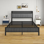 Bed Frame with Storage Headboard Upholstered Platform Mattress
