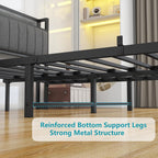 Bed Frame with Storage Headboard Upholstered Platform Mattress