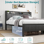 Bed Frame with Storage Headboard