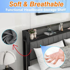 Bed Frame with Storage Headboard