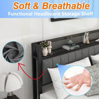 Bed Frame with Storage Headboard Upholstered Platform Mattress