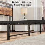 Bed Frame with Storage Headboard Wooden Metal Platform
