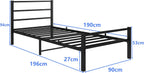 Bed Frame with Storage Metal Headboard and Footboard