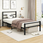 Bed Frame with Storage Metal Headboard and Footboard