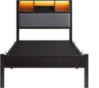 Bed Frame with Storage Shelf Upholstered Headboard
