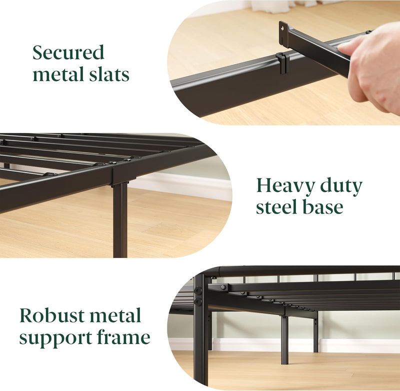 Bed Frame with Storage Space Underneath 14.2'' Height