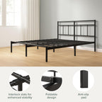 Bed Frame with Storage Space Underneath 14.2'' Height