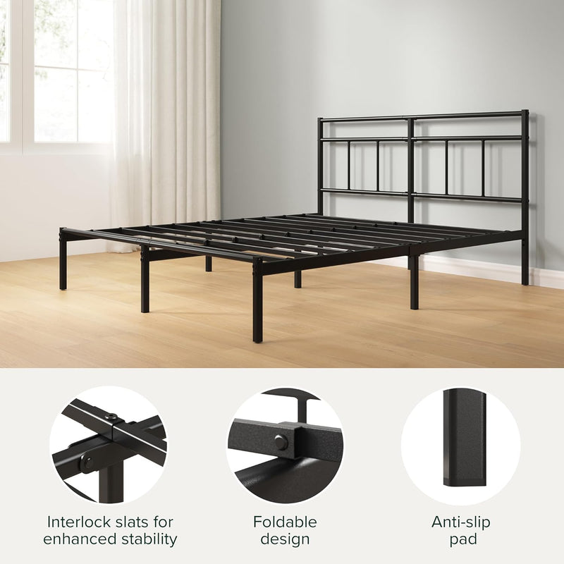 Bed Frame with Storage Space Underneath 14.2'' Height