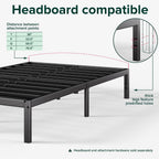 Bed Frame with Storage Space Underneath 14.2'' Height