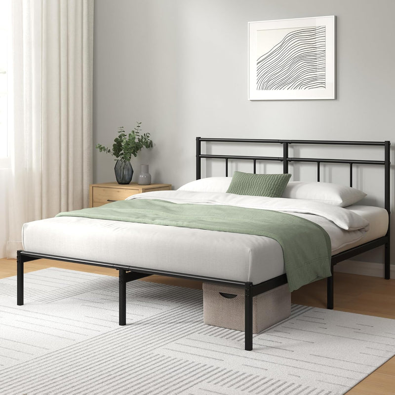 Bed Frame with Storage Space Underneath 14.2'' Height