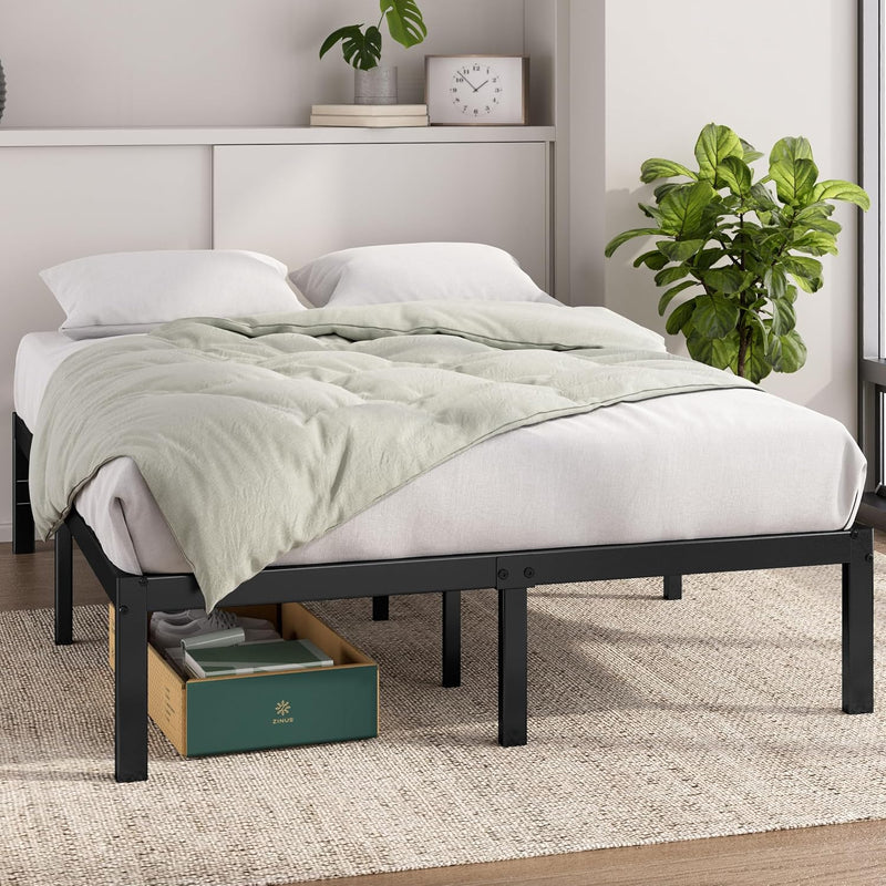 Bed Frame with Storage Space Underneath 14.2'' Height