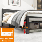 Bed Frame with Velvet Headboard