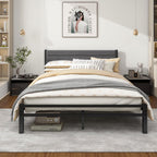 Bed Frame with Velvet Headboard