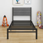 Bed Frame with Velvet Headboard