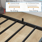 Bed Frame with Velvet Headboard