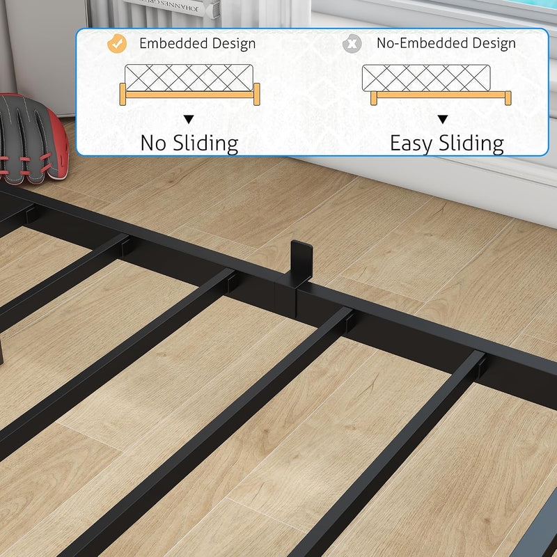 Bed Frame with Velvet Headboard