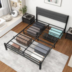 Bed Frame with Velvet Headboard