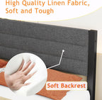 Bed Frame with Velvet Headboard