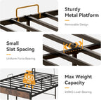 Bed Frame with Storage Wooden Headboard
