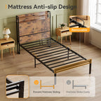 Bed Frame with Storage Wooden Headboard