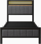Bed Frames with Storage Headboard and Charging Station