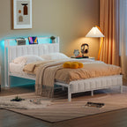 Bed Frames with Storage Headboard and Charging Station