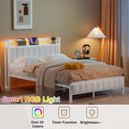 Bed Frames with Storage Headboard and Charging Station