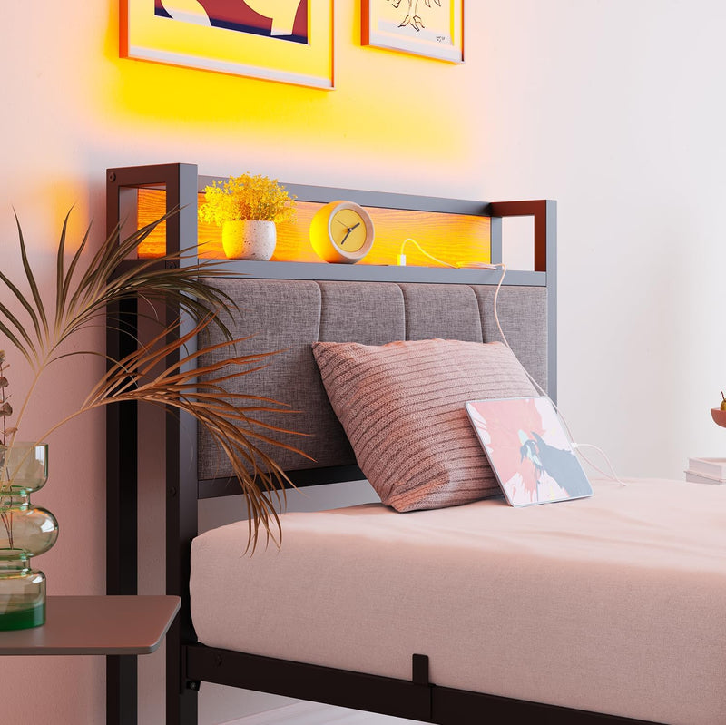 Bed Frames with Storage Headboard