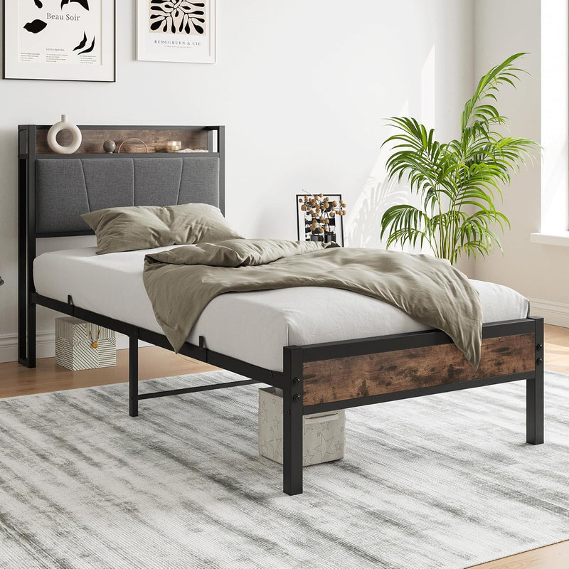 Bed Frames with Storage Headboard
