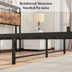 Bed Frame with Storage Wooden Headboard Shelf Metal