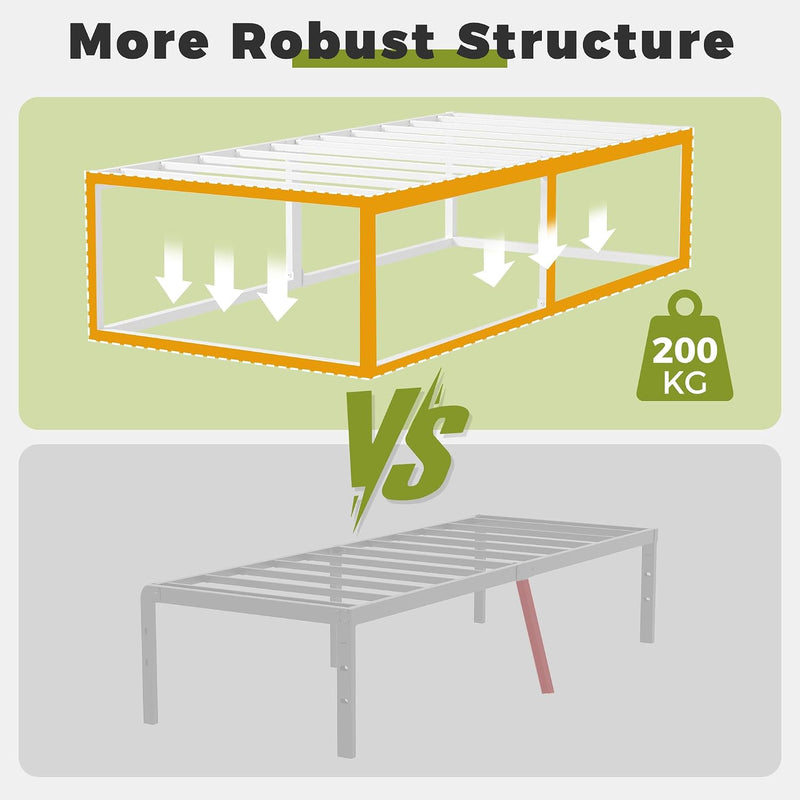 Bed Frame with Sturdy Slats Support