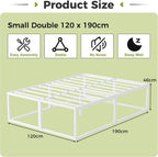 Bed Frame with Sturdy Slats Support