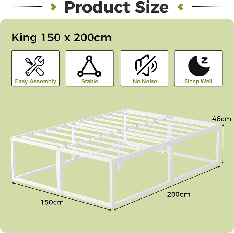 Bed Frame with Sturdy Slats Support