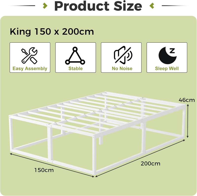 Bed Frame with Sturdy Slats Support