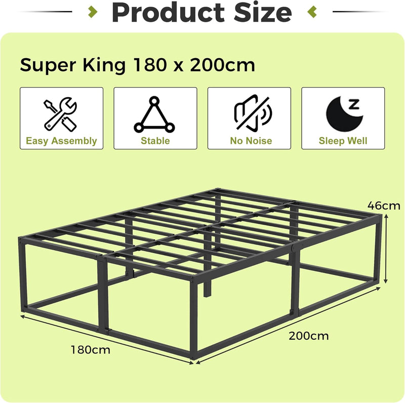 Bed Frame with Sturdy Slats Support