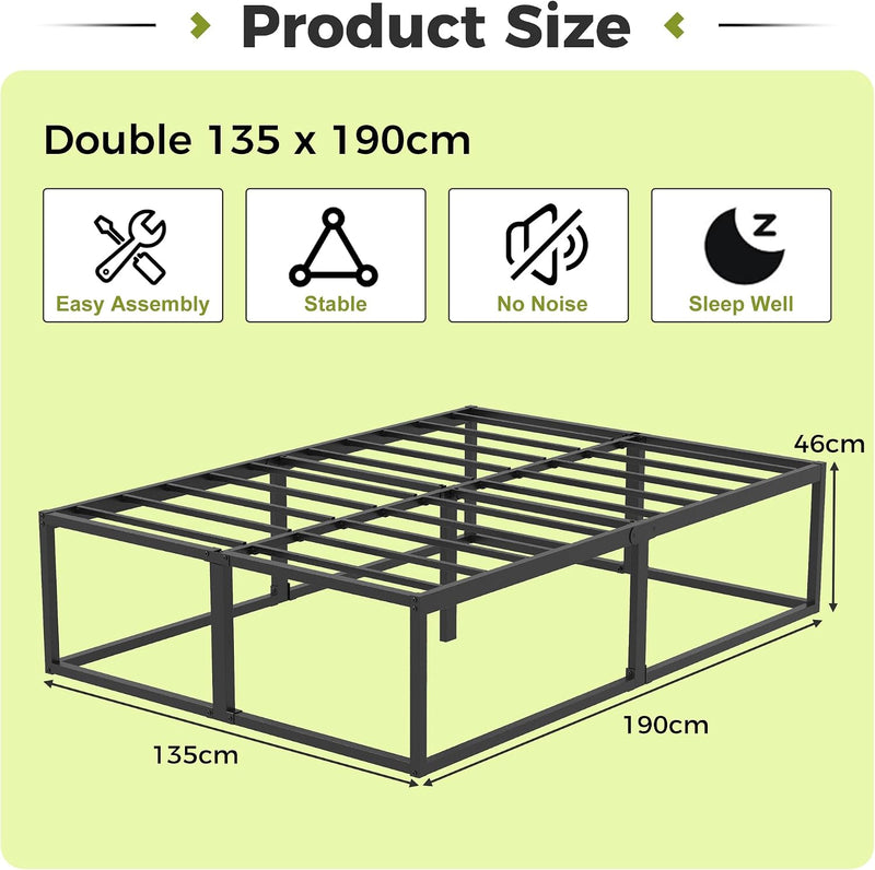 Bed Frame with Sturdy Slats Support