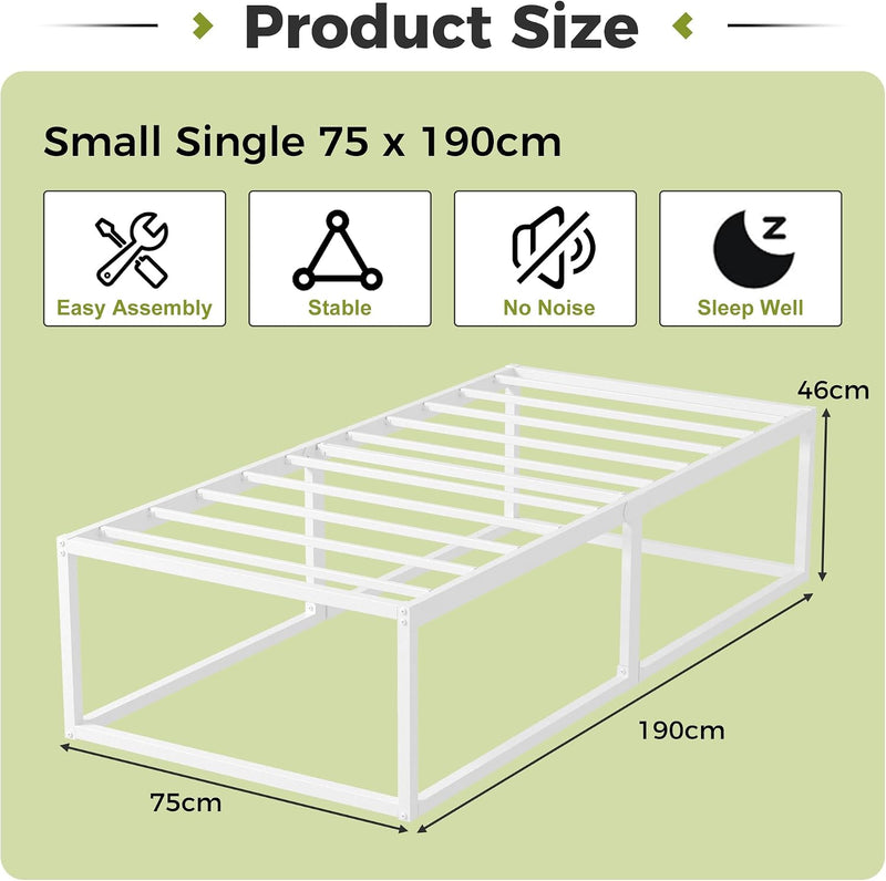 Bed Frame with Sturdy Slats Support
