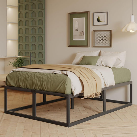Bed Frame with Sturdy Slats Support