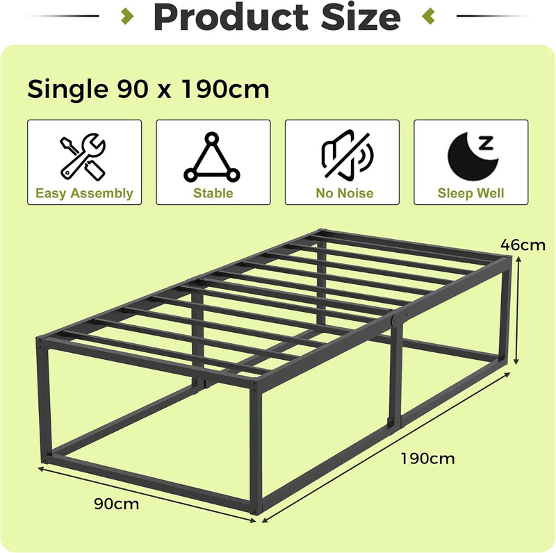 Bed Frame with Sturdy Slats Support